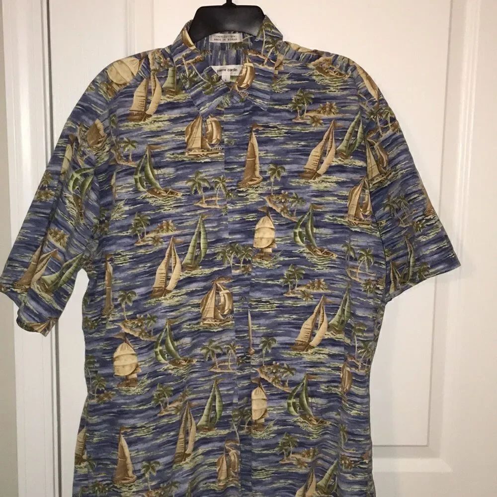 Vintage Pierre Cardin Sailing palm tree Hawaiian